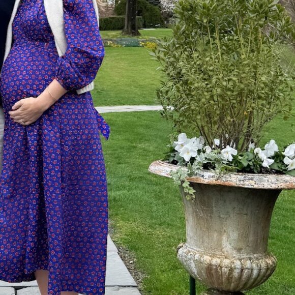 Doen Blue Dress with Red Flowers Size S - Picture 5 of 5